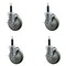 Service Caster 5'' Gray Poly Swivel 3/4'' Expanding Stem Caster Set with Brake, 4PK SCC-EX20S514-PPUB-TLB-34-4 - alternate 1